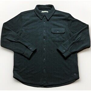 Outerknown Hightide Snap Front Shirt Mens Size Medium Grey Plush Terry Towel